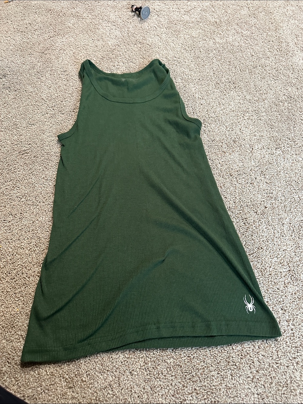 Spyder Olive Green Ribbed Scoop Neck Tank
